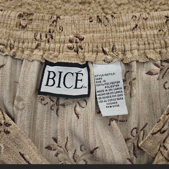Vintage beige and brown floral pleated skirt - Picture 3 of 3